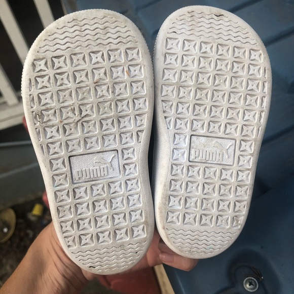 Puma toddler girls sparkly bow Velcro shoes sz 4 - Picture 4 of 4